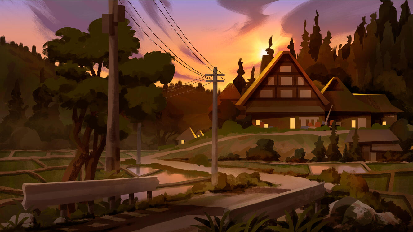 Rural background - Dawn