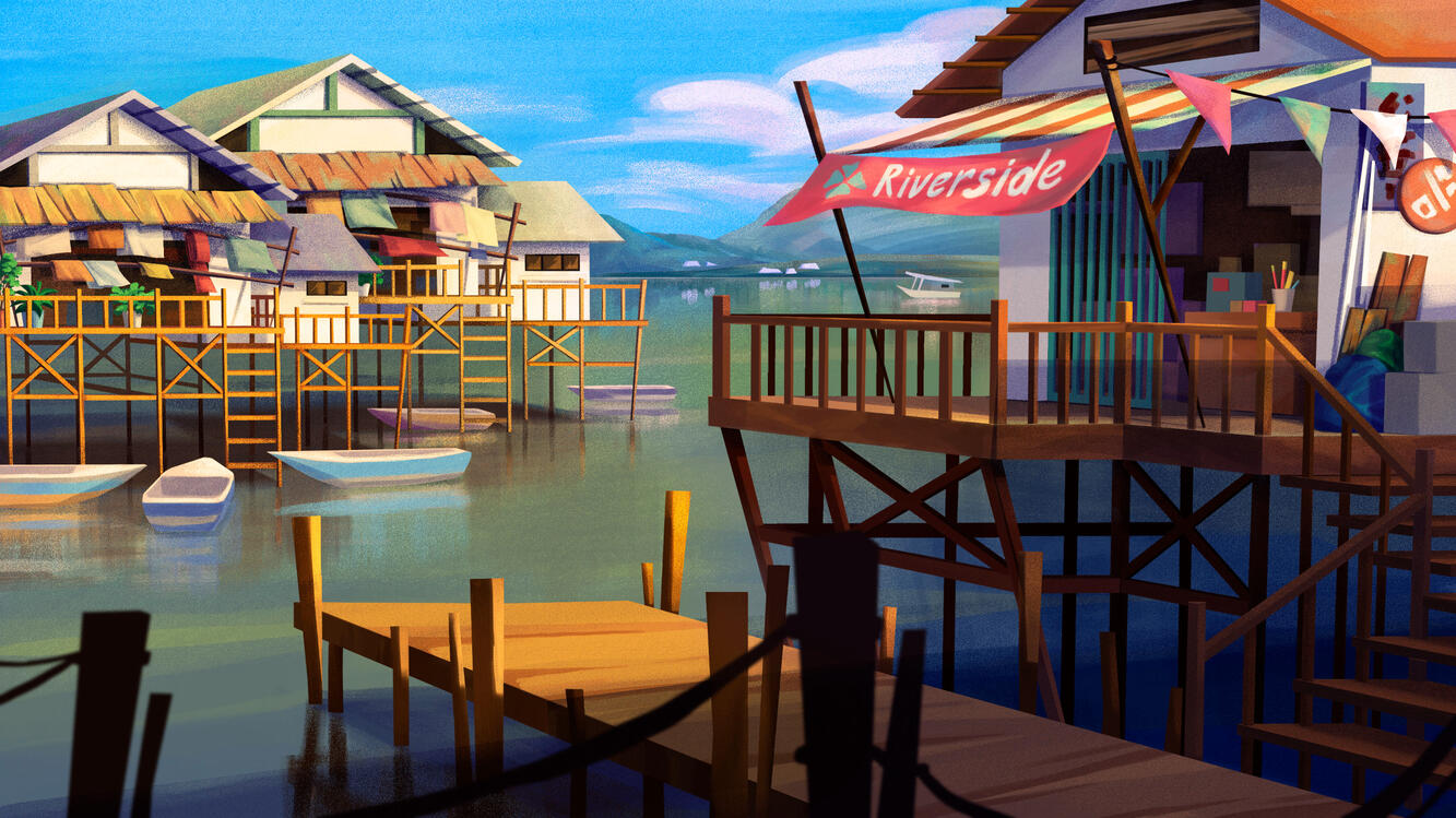 Stilt house village - Day